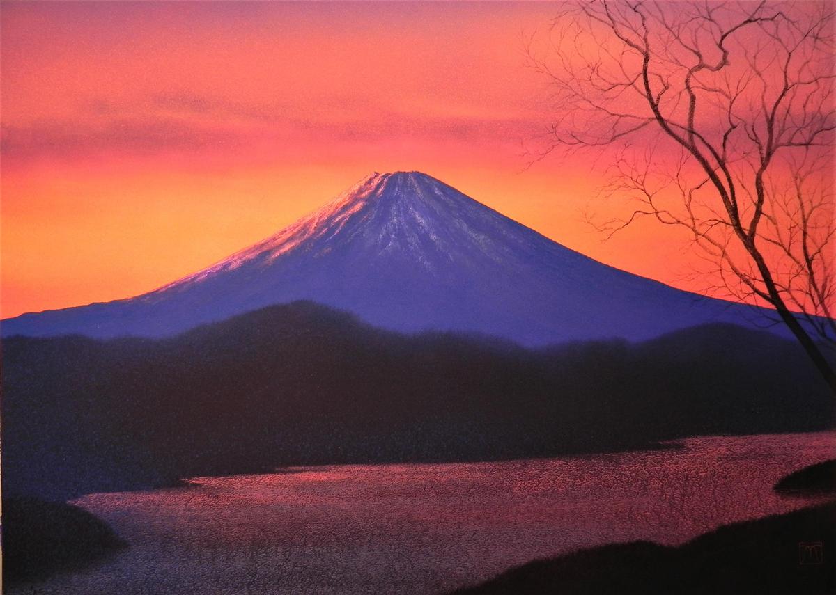 富士の見える夕景　箱根
