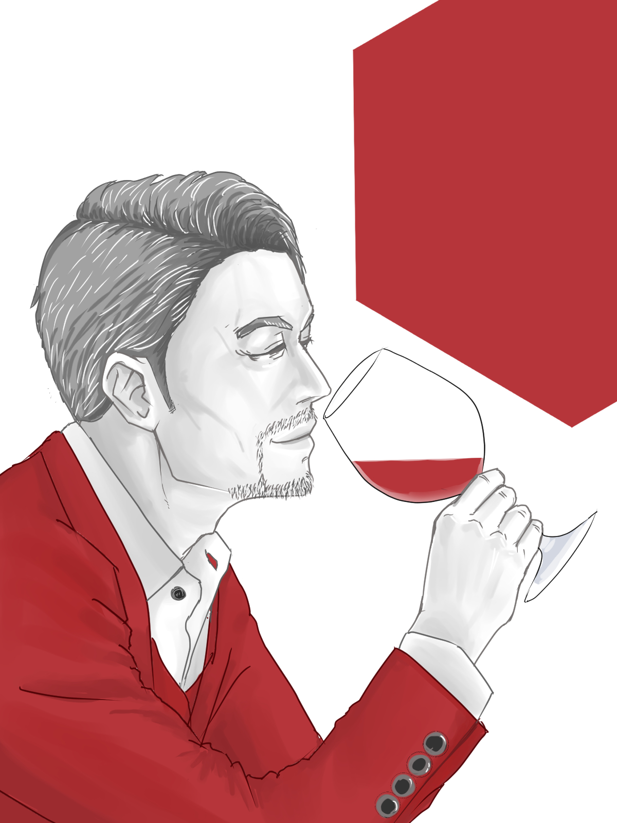 葡萄酒色：ワインを愉しむ男性