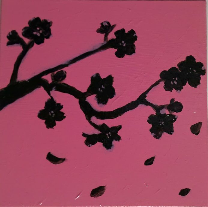 桜のシルエット画 