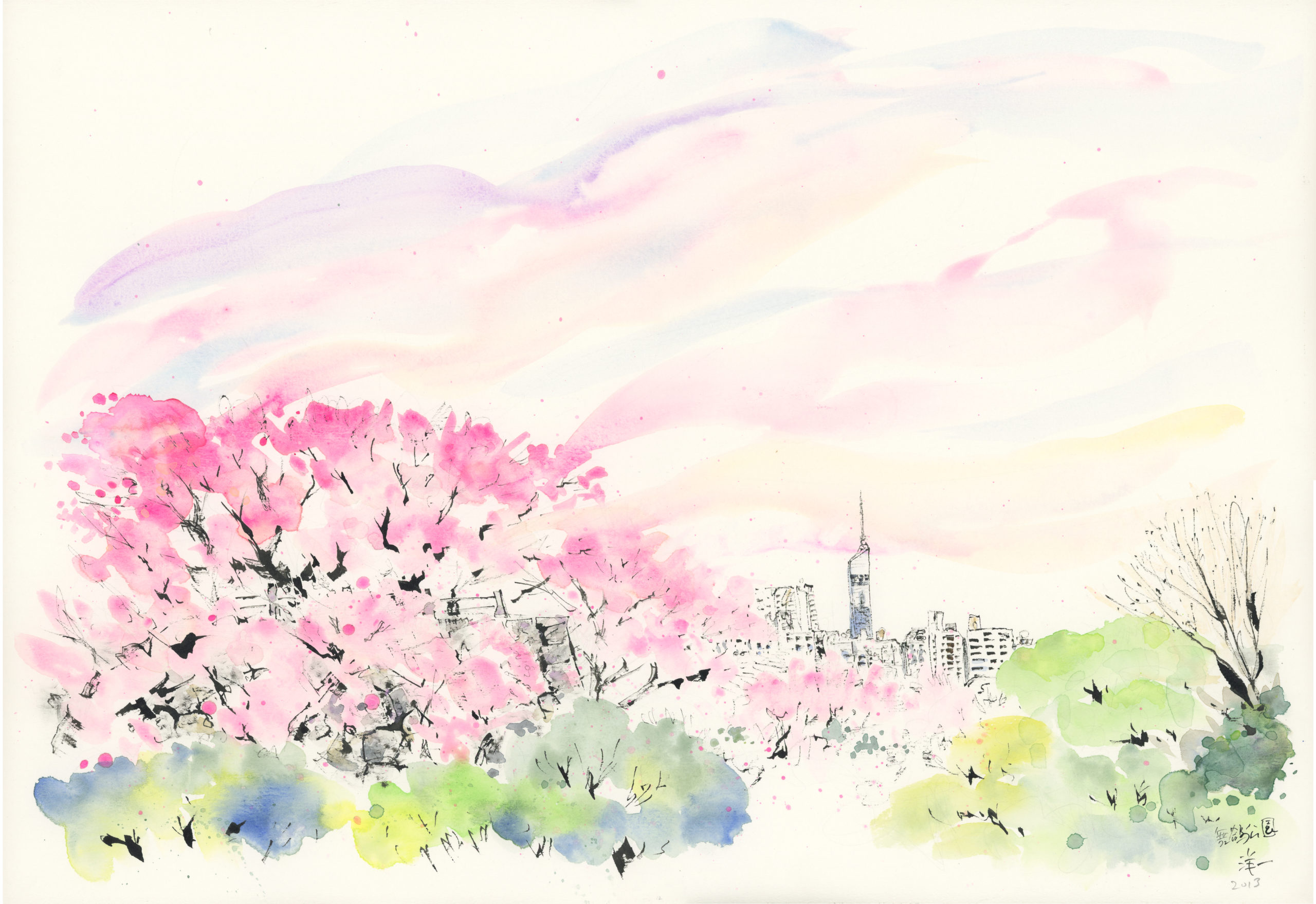桜吹雪（福岡市舞鶴公園）