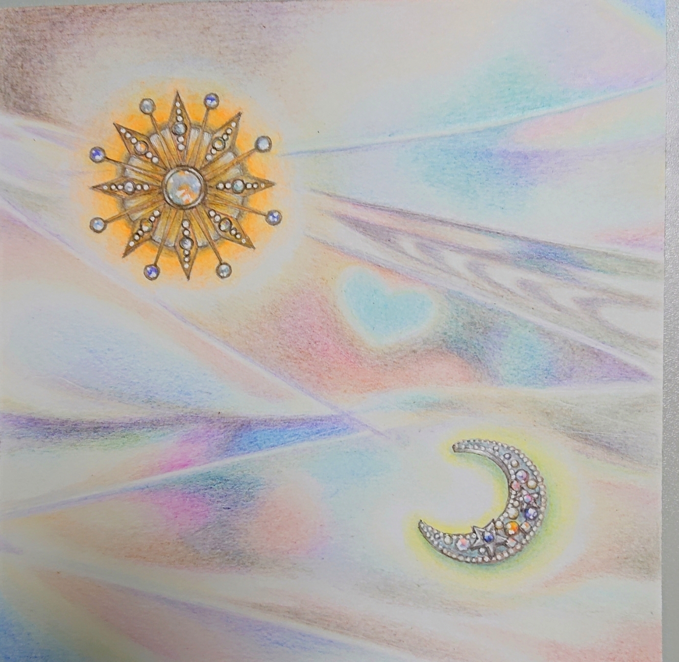 ツインレイアート「月と太陽」