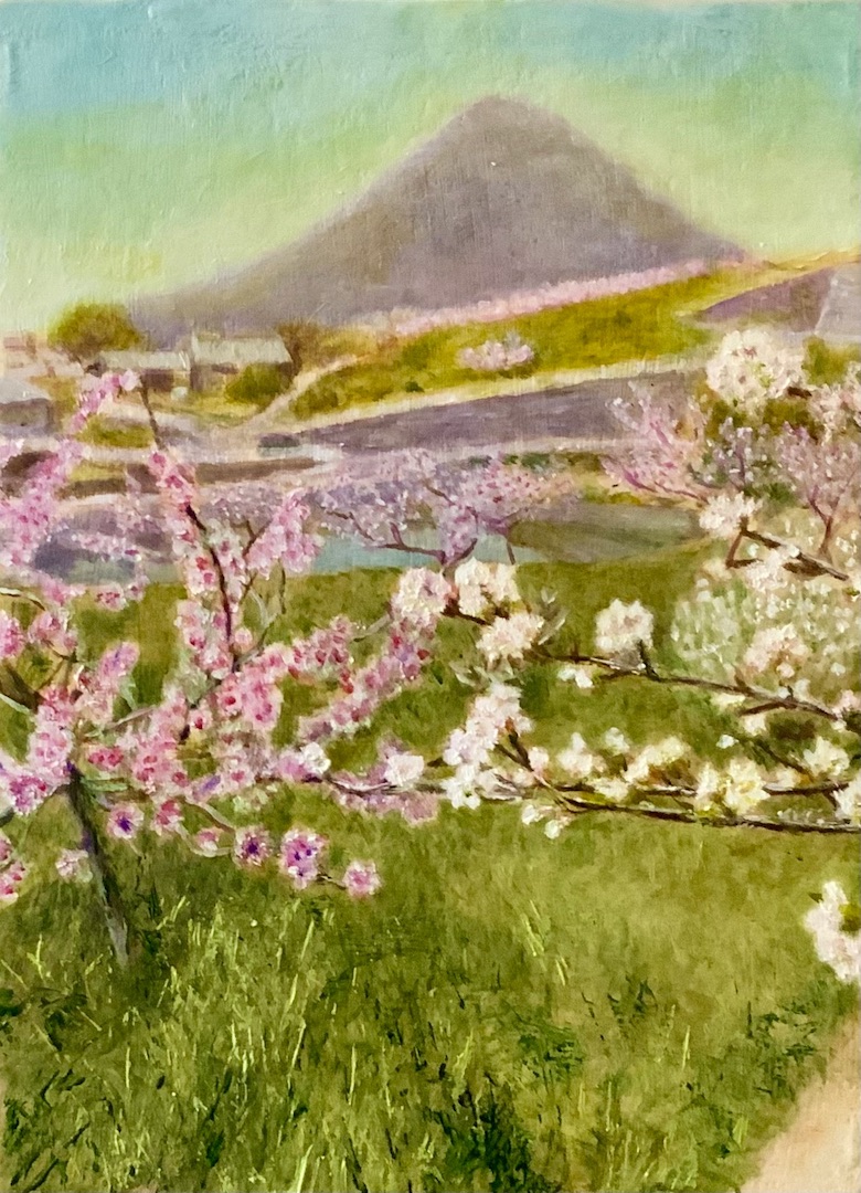 春の桃の里